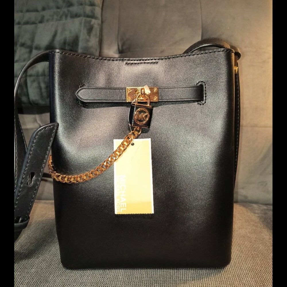 NWT Michael Kors Black Hamilton Legacy Medium Messenger/Crossbody Purse - Picture 3 of 12